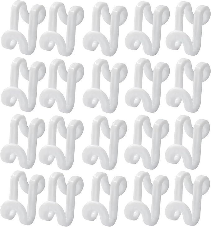 60 Pcs White Clothes Hanger Connector Hooks - Space Saving Plastic Hooks for Velvet, Heavy Duty Hangers, Organize Closet with Stackable Transparent Cascading Hooks(60 Pack)