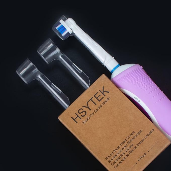 HSYTEK 6 Pack Toothbrush Cover Compatible with Oral-B Braun Replacement Brush Heads, Fit for Oral B Sensitive Gum Care, Floss Action and Pro 500 Electric Toothbrush