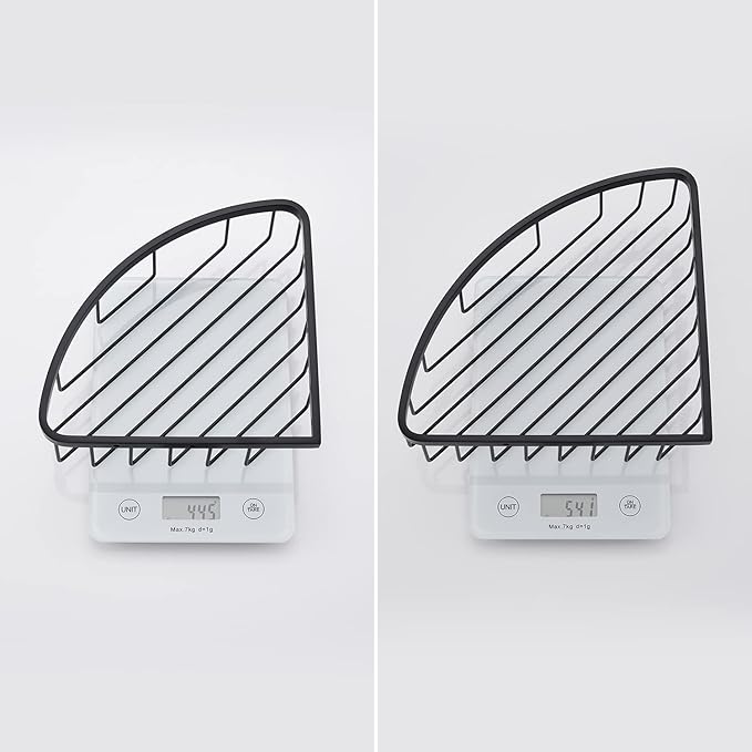 GORDEE [2 Pack] Corner Shower Caddy Shelf Organizer, Stainless Steel Heavy Duty Rust-Proof Shampoo Holder, Wall Mounted Storage Rack for Bathroom & Kitchen, Matte Black