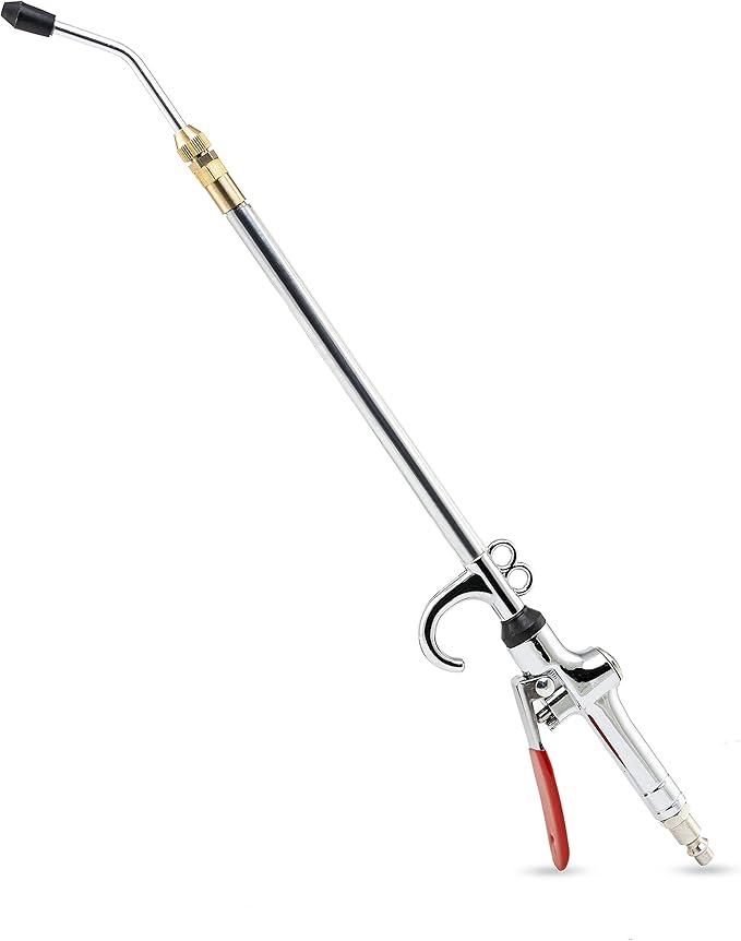 NEIKO 31122A High Flow Air Blow Gun, 17-26 Inch Extensible Air Nozzle Blow Gun, Pneumatic Air Compressor Accessories, Blow Gun Air Tool, Operating Pressure 80-120 PSI, 360 Degree Swivel Hook