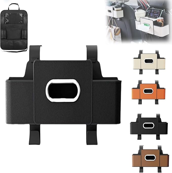 Car Organizers and Storage Box, Car Organizers and Storage Box Behind Set, 4 in 1 Multifunctional Cars Organizer and Storage Back Seat for Hold Phone, Drinks, Handbag, Universal Fit (black*1)