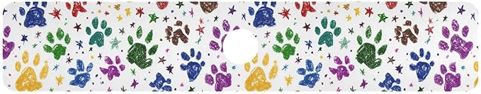 Kitchen Sink Splash Guard 1 PC 30 Inch Sink Faucet Mat Splash Guard for Bathroom Countertop Water Absorbent Foldable Cuttable Soft Washable Paw Prints and Stars