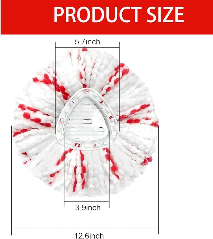 2 Pack Mop Heads Replacements - 40% More Cleaning Power, Spin Mop Heads Replacements for O Cedar Easy Wring 1-Tank System, Deep Cleaning, Microfiber and Machine Washable