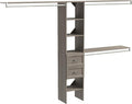 ClosetMaid SuiteSymphony Wood Closet Organizer Kit with Tower, 3 Hang Rods, Top Shelves, 2 Drawers, Adjustable, Fits Spaces 5-9 ft. Wide, Graphite Grey