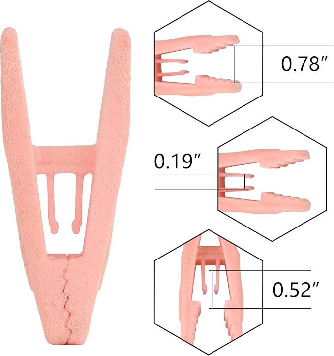 Tinfol Pink Velvet Hanger Clips Pack of 24, Pants Velvet Clips, Premium Large Opening Clothes Pin, Strong Finger Flocked Clip Perfect for Use with Slim-line Clothes Velvet Hangers