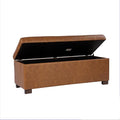 Spatial Order Large Tufted Storage Bench - Carmel Faux Leather
