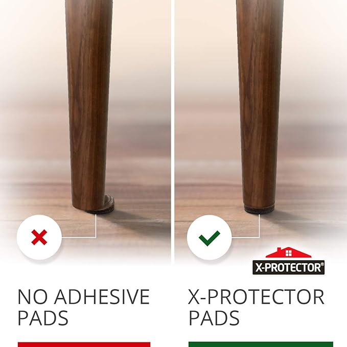 X-Protector Non Slip Round Anti Slip Pads - Self-Adhesive Rubber - 60 PCS, 1' - Ideal Furniture Stoppers for Hardwood Floors