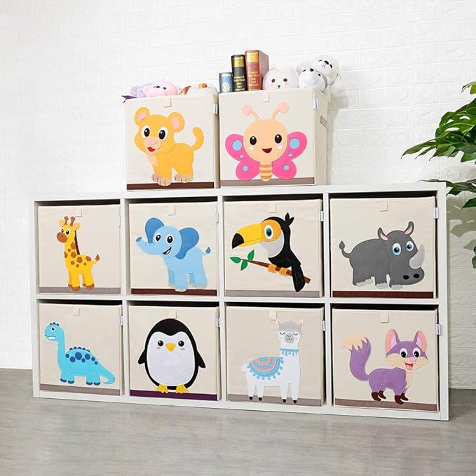 CLCROBD Foldable Animal Cube Storage Bins Fabric Toy Box/Chest/Organizer for Kids Nursery, 13 inch (Butterfly)