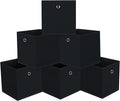 13 inch Record cubes storage bins,collapsible fabric storage cubes Decorative storage basket,apply to clothes organizer box,shelves in closet,laundry,daycare centers,offices,6 Pack(Black) ﻿