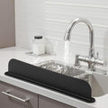 19.29 inch Sink Water Splash Guard, Silicone Sink Splash Guard, Backsplash Protector for Kitchen Countertop & Bathroom Bathtub with Non-Slip Strong Suction, Black