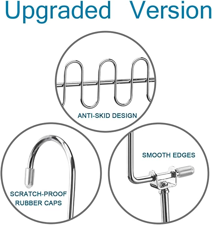 KLEVERISE 12 Pack Metal Space Saving Hangers, Stainless Steel Hangers, Magic Cascading Closet Clothing Hanger Organizer, College Dorm Essentials