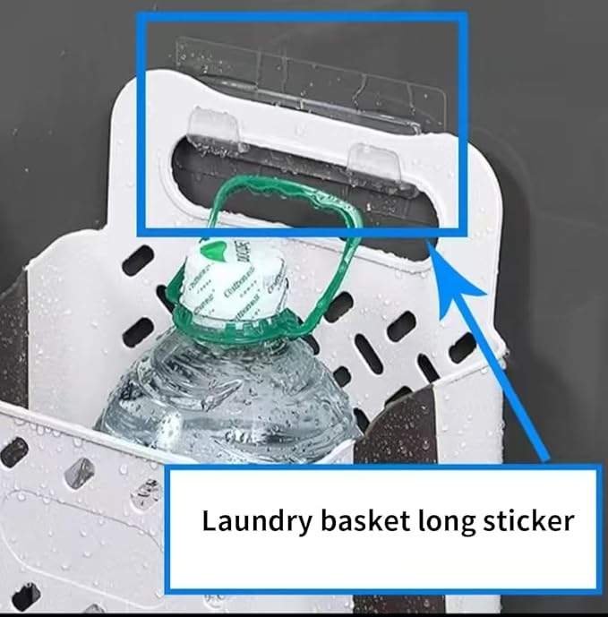 4 PCS Shower Caddy Adhesive Replacement Sticker for Large Diameter Bathroom Basket, Self-Adhesive Hooks for Wall Mounted Laundry Hamper, No Drill Storage Shelf, Corner Shelves