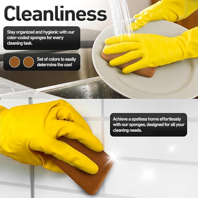 Casanero 6-Pack Silicone Scrubbing Sponges, Heavy-Duty, Non-Scratch | Reusable, Odor-Free, Multi-Purpose Cleaning for Dishes, Non-Stick, Countertops