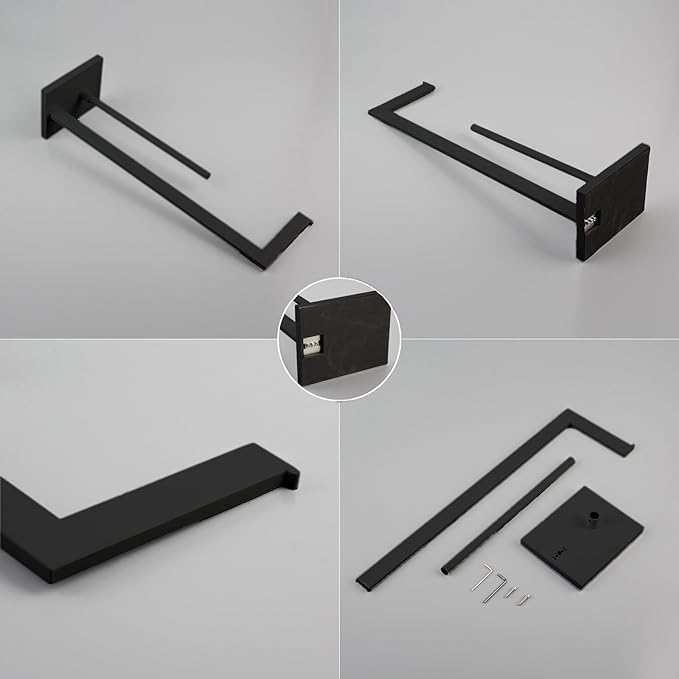 GERZWY SUS 304 Stainless Steel Toilet Paper Holder, Free Standing Lavatory Pedestal Toilet Paper Stand with Reserve, Matte Black DZY004-BK