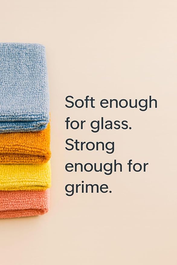 The EveryCart Microfiber Cleaning Cloths, 50 Pack, Multi-Color Blue Yellow Orange Pink, Lint Free Machine Washable, 16 x 16 Inches, Ultra-Absorbent for Home Kitchen Cleaning (Yellow)