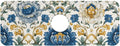 Kitchen Sink Splash Guard 1 PC 14.7 Inch Sink Faucet Mat Splash Guard for Bathroom Countertop Water Absorbent Foldable Cuttable Soft Washable Royal Floral Blue and Yellow Tile