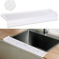 Sink Edge Protector with Suction Cup 4"x14", Silicone Sink Splash Guard for Kitchen & Bathroom, Protect Countertop from Scratches, Stains, for Stainless Steel Granite Quartz-Clear