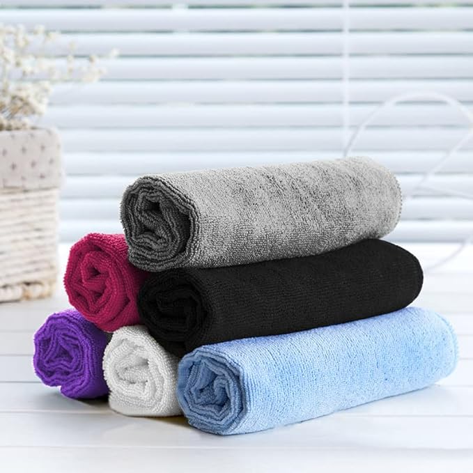 WEAWE Microfiber Cleaning Cloth-24Pcs (13x13 inch) Ultra Soft Highly Absorbent Rags for Housekeeping-Machine Wash (White)