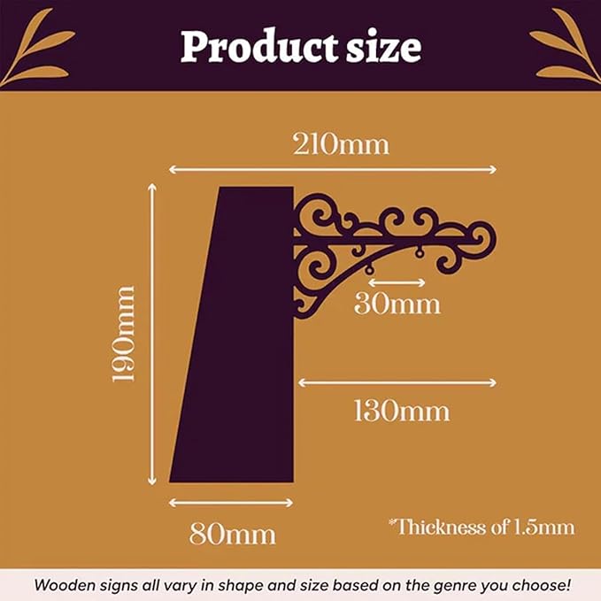 Book Nook Tavern Signs– Genre Shelf Labels with Hanging Brackets, Tavern-Style Book Nook Decor, Bookshelf Genre Signs for Home Library Book Dividers for Shelves,Home Library Book Dividers for Shelves (Romantasy-b)