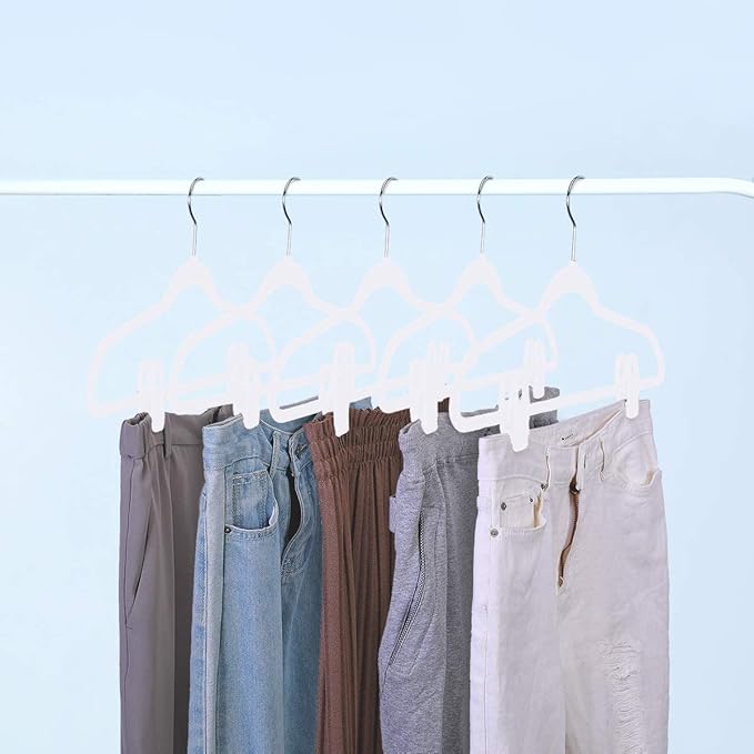 Trgowaul Velvet Hangers Clips, Pants Hangers Velvet Clips, Strong Finger Clips Perfect for Thin Velvet Hangers
