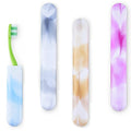 4 Pack Elite Travel Toothbrush Case with Drainage Holes–Portable, Breathable Plastic Toothbrush Holder Travel Covers–Ideal for Camping, Trips & Daily Use Cute Tooth brush Cover Container– Multi Colors