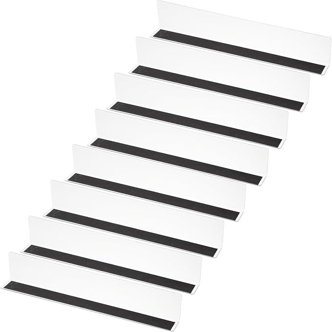 PATIKIL 8 Pack Shelf Dividers for Closet Organization, 13.8x1.6x2.4 Acrylic Magnetic Closets Separator Kitchen Cabinet Shelves Under Bed Blocker for Bedroom Kitchen Office, Clear
