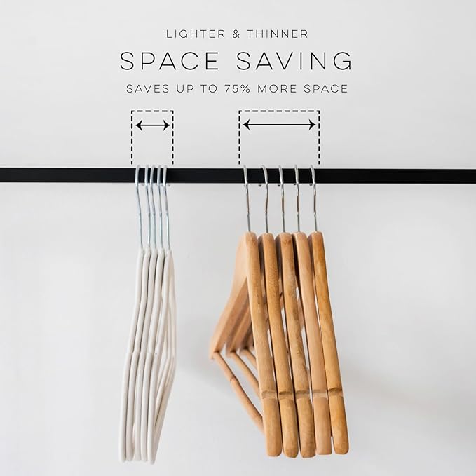 3 Sprouts - Adult Velvet Hangers - Non Slip Felt Clothing Hanger Set - Durable & Slim for Space Saving - Ideal Velvet Hangers for Organization - Lightweight Thin Clothes Hangers - Pack of 30 - Cream