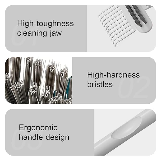 RHOS 2-in-1 Hair Brush Cleaning Tool - Comb and Brush Cleaner for Removing Hair, Dust from Home and Salon Use (1 Pack - Gray)