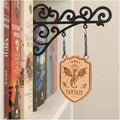YOPPIX Book Nook Tavern Signs - Medieval Shelf Decor with Hanging Brackets, Fantasy Dragon Book Genre Dividers for Home Library, Bookshelf Organization and Reading Corner Decorations