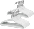 ManGotree 11" Baby Velvet Hangers, Non-Slip Infant Coat Hangers, Ultra-Thin Toddler Felt Hanger with 360° Swivel Hook, Space Saving Children's Hanger for Kids Clothes, 48 Pack (White)