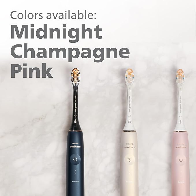 Philips Sonicare DiamondClean Prestige 9900 Rechargeable Electric Toothbrush with SenseIQ, 5 Premium All-in-One Brush Heads, Plaque Removal, Gum Care, Whitening, Midnight, BD9002AZ