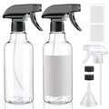 Plastic Spray Bottle 16.9oz Empty Spray Bottles Refillable Container Trigger Sprayer for Cleaning Solutions, Water, Plants, Pet, Essential Oils, Hair, 2 Pack (BlackClear)