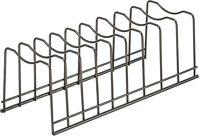 Pot Lid Holder Organizer, Kitchen Countertop Storage Rack Cutting Boards, Bakeware, Pots & Pans, Serving Trays, Reusable Containers in Cabinet Pantry, Stainless Steel