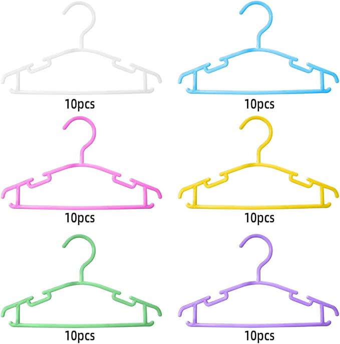 GoodtoU 60Pack Baby Clothes Hangers for Closet Plastic Small Kids Hangers Childrens Nursery Hangers Infant