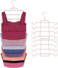ZEDODIER 3 Pack Tank Top Hanger Space Saving, Bra Hangers for Closet Organizer, Hanging Bra Organizer Tank Tops Holder with 24 Hooks, Closet Organizers and Storage Small Space Solutions, Rose Gold