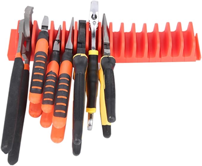 12 PCS Plier Organizer for Toolbox & Tool Drawer, Magnetic Plier Holders, Modular Tool Box Organizers for Professional Mechanics, Technicians (Red)