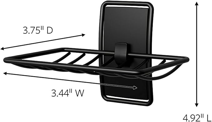 Command Soap Dish for Shower, Damage-Free Hanging, No Tools Soap Holder for Holiday Guests, 1 Matte Black Dish and 2 Water-Resistant Strips