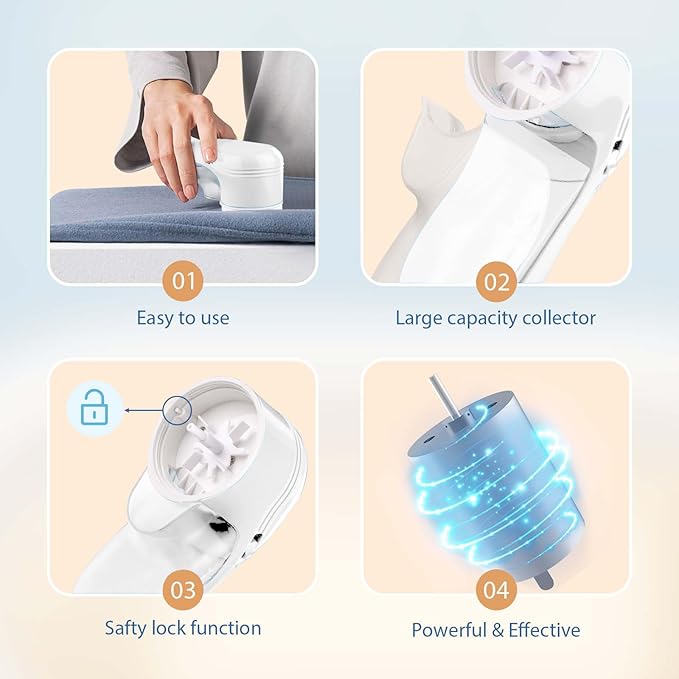 Fabric Shaver, Electric Lint Remover, Lint Shaver with 3 Replaceable Blades USB Rechargeable, Sweater Shaver, Clothes Shaver, Pilling Remover, Fabric Shaver Fuzz Remover for Clothes Furniture