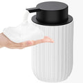 Ceramic Foaming Soap Dispenser, 12 oz Bathroom Foam Hand Soap Dispenser, Refillable Lotion Soap Dispenser with Removable Pump for Kitchen Hand Wash Dispenser, Modern Home Decor (Speckled White)
