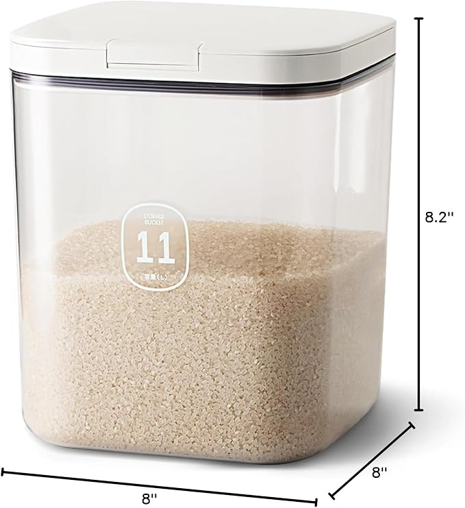 LivLab Flour Container 20LBS - 10 L /10.5 QT /10 KG - Rice Container Storage Food Grain Container Bins Household for Kitchen Pantry Organization (11L)