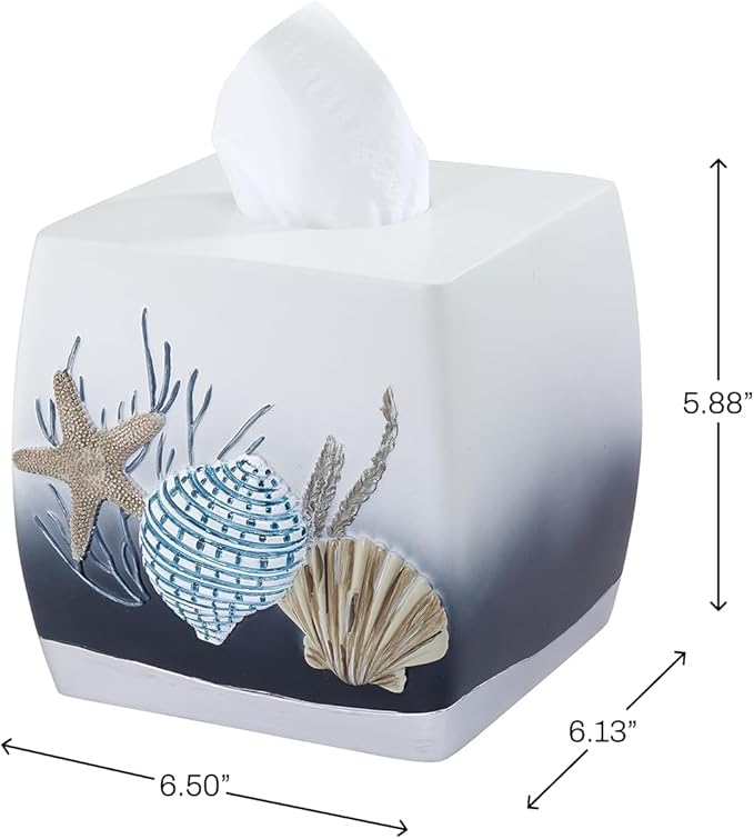 Avanti Linens – Bathroom Accessory, Resin Countertop Accessories, Oceanscape Inspired Bathroom Decor (Blue Lagoon Collection)