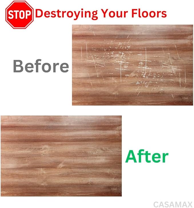 Chair Leg Floor Protectors – Silicone Caps, Cups & Sliders with Felt Pads – Non-Slip Furniture Leg Covers to Protect Hardwood & Tile Floors, Reduce Noise (16, Large)