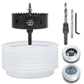 4 Hole Saw for Recessed Lights, 4 Inch Hole Cutter with Dust Bowl Catcher for Led Recessed Lighting 4 Inch and Wood Metal Drywall, Bi-Metal Construction, Black