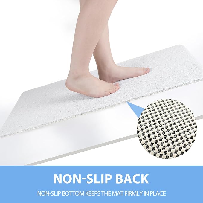 Hargiis Non-Slip Bathtub Mat, Anti Slip Shower Mat, Fast Drying Bathtub Mats, Foot Scrubber Mat, Anti Slip Mat for Tub, Floor, Bathroom, Kitchen, Home, Hotel (White 24"×16")