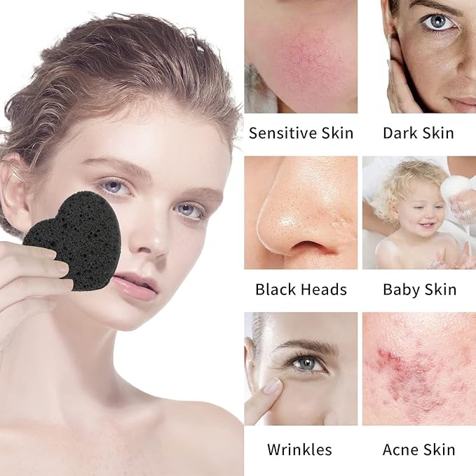 50-Count Facial Sponges Compressed, 100% Natural Cellulose Face Sponge Professional Cosmetic Spa Sponges for Face Cleansing, Exfoliating Mask, Makeup Removal for Travel and Home, Black