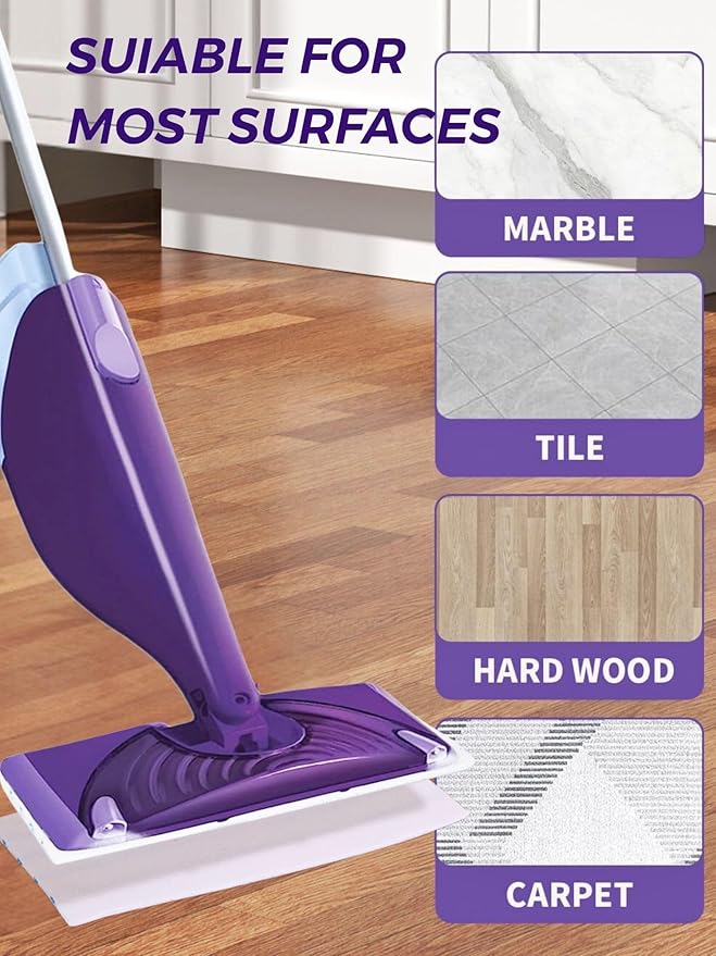 50 PCS Mopping Pad Refill for Wet Jet Mop,Multi-Surface Semi-Disposable Mop Pad Compatible with Swiffer Wetjet & All 10-11'',Thickned and Absorbent Wet Pads Refill