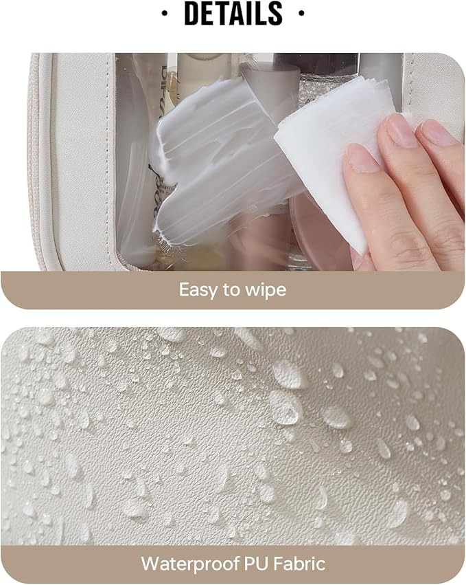 EACHY Clear Makeup Bag，Waterproof TSA Approved Toiletry Bag with Zipper for Women, Make Up Organizer and Skincare Pouch, Portable Car or Purse Bag for Travel Essentials
