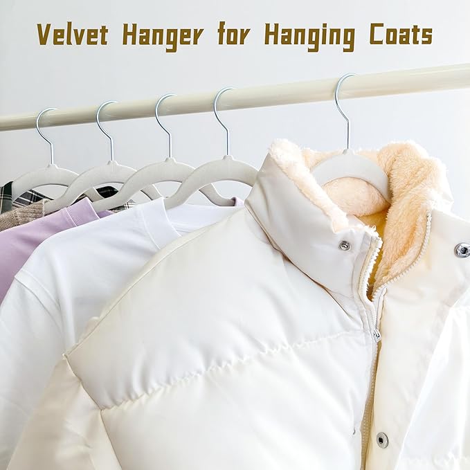 Gray Velvet Hangers 30 Pack, Anti-Slip Slim Space Saving Hangers with 360° Swivel Hook, 17.7 Inch Velvet Clothes Hangers for Coats,Sweater,Jackets,Dresses, Shirts, Suits & T-Shirts (Gray, 30)