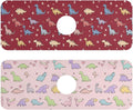 Red Dinosaur Stars Paw Prints Colorful Hearts Kitchen Sink Splash Guard Sink Faucet Mat Faucet Handle Drip Catcher Drain Mats for Kitchen Bathroom Countertop Absorbent Dish Dryi