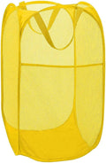 BATTOO Deluxe Strong Mesh Pop up Laundry Hamper Basket with Side Pocket for Laundry Room, Bathroom, Kids Room, College Dorm or Travel Yellow